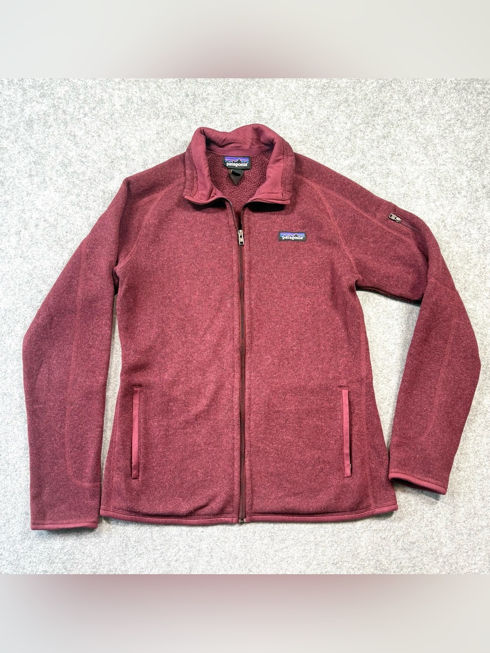 Patagonia Women's Full-Zip Better Sweater Jacket Coat Burgundy Red Medium Hiking